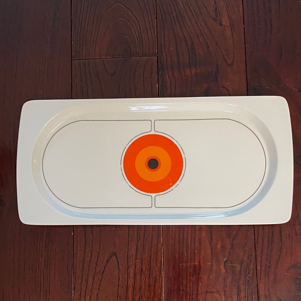 Vintage 70’s Thomas  Rosenthal 14” Eclipse Germany Oval Serving Platter Op-Art